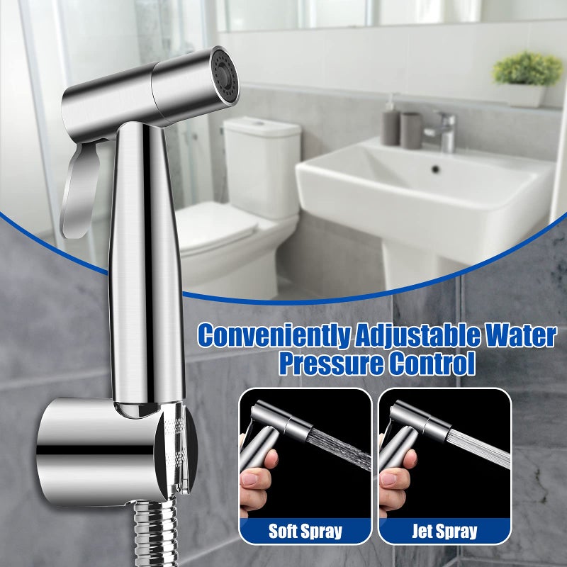 ORANGEHOME Bidet Toilet Sprayer Kit, Handheld Stainless Steel Baby Diaper Cloth Washer and Full Pressure Leakproof Pet Shower Sprayer - Image 4